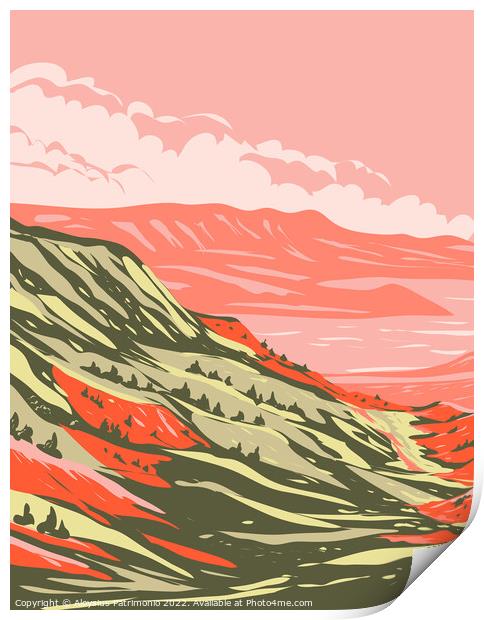 Seminoe State Park at the base of Seminoe Mountains in Sinclair Carbon County Wyoming WPA Poster Art Print by Aloysius Patrimonio