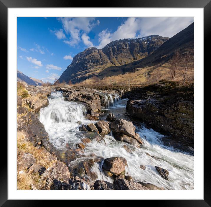 Clachaig Falls Framed Mounted Print by Kevin Winter
