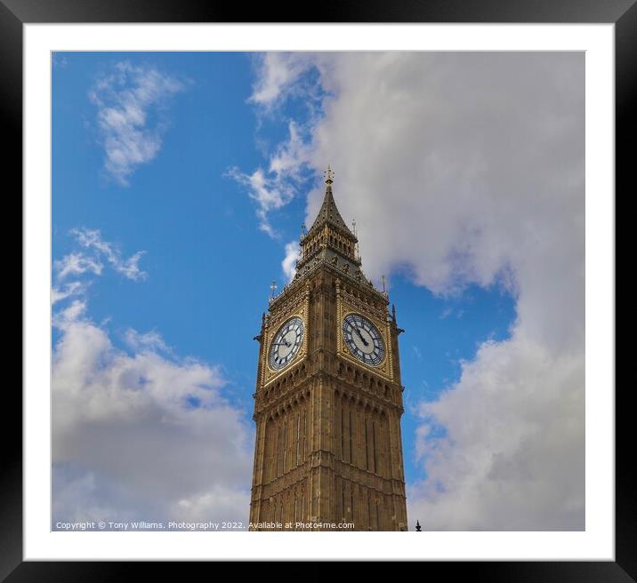 Big Ben Framed Mounted Print by Tony Williams. Photography email tony-williams53@sky.com