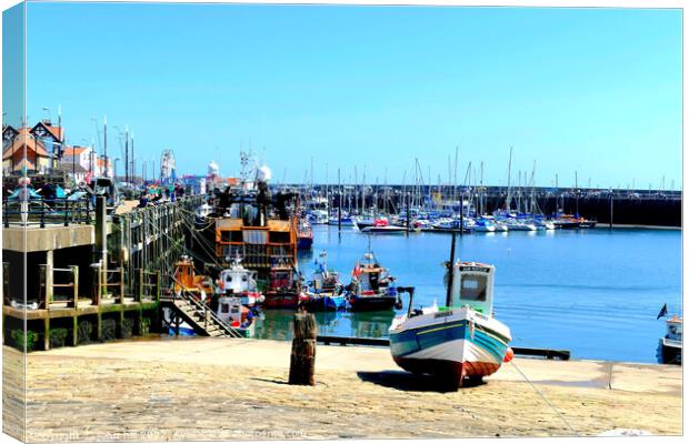 Harbor, Scarborough. Canvas Print by john hill