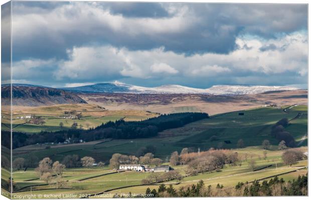 Three Pennine Peaks from Stable Edge, Teesdale Canvas Print by Richard Laidler