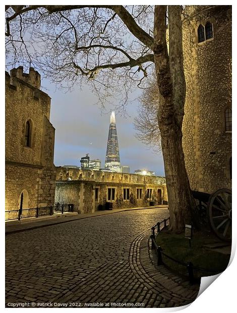 The shard from the the tower Print by Patrick Davey