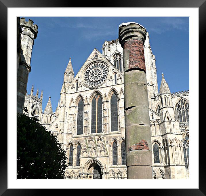 York City Minster with Roman Column Framed Mounted Print by Robert Gipson