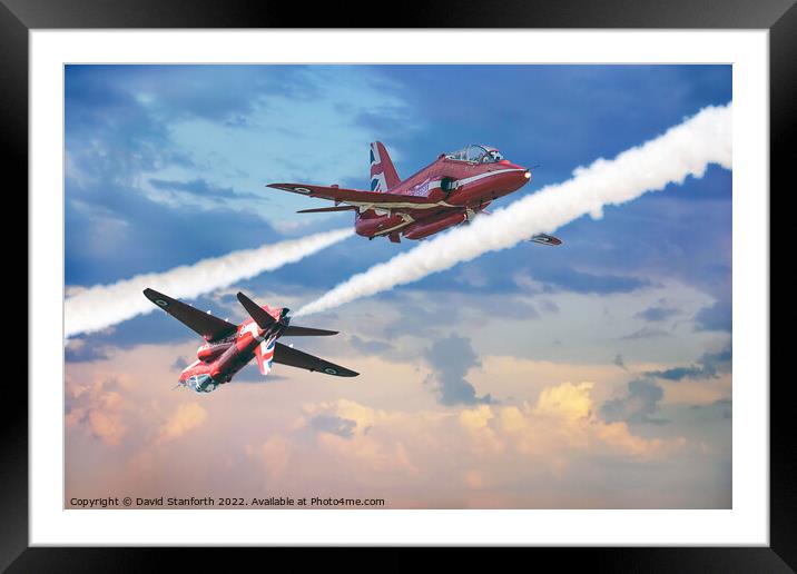 Red Arrows - Close Pass Framed Mounted Print by David Stanforth
