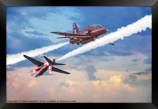 Red Arrows - Close Pass Framed Print by David Stanforth