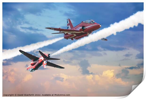 Red Arrows - Close Pass Print by David Stanforth