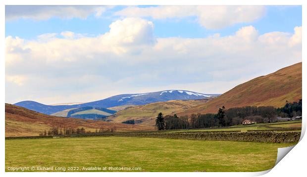 Springtime view in the Scottish borders Print by Richard Long
