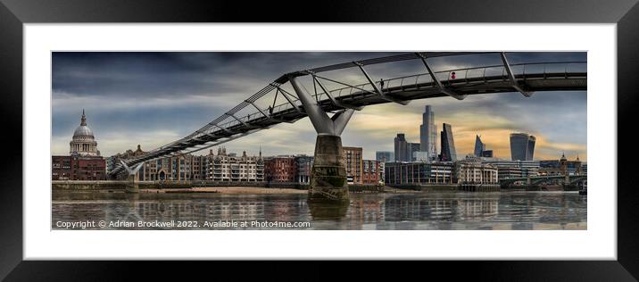 Millenium Bridge Framed Mounted Print by Adrian Brockwell