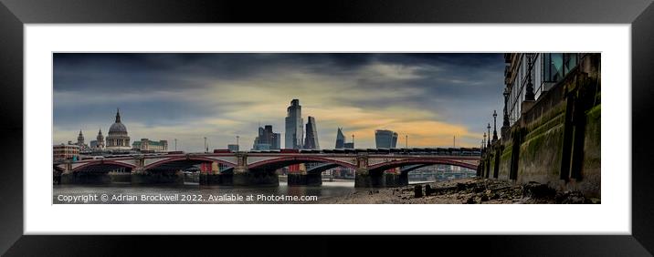 Waterloo Bridge at sunrise Framed Mounted Print by Adrian Brockwell