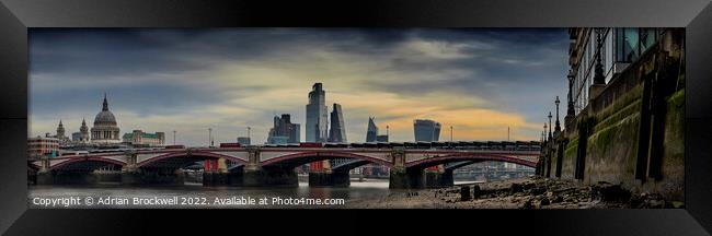 Waterloo Bridge at sunrise Framed Print by Adrian Brockwell