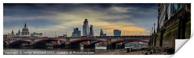 Waterloo Bridge at sunrise Print by Adrian Brockwell