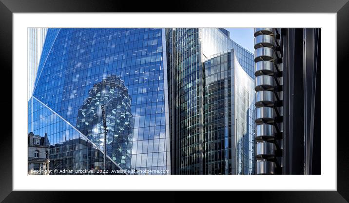 London Modern Architecture Framed Mounted Print by Adrian Brockwell