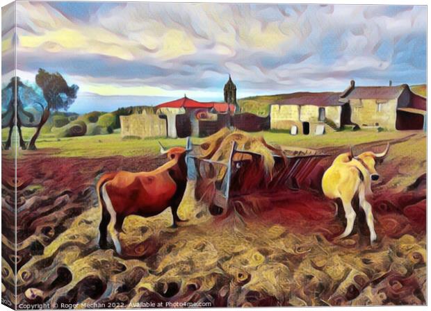 Rustic Charm of Basque Farm Life Canvas Print by Roger Mechan