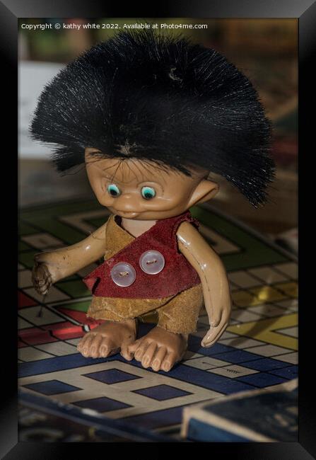  vintage troll dolls Framed Print by kathy white