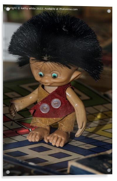  vintage troll dolls Acrylic by kathy white