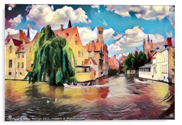Peaceful Serenity in Bruges Acrylic by Roger Mechan