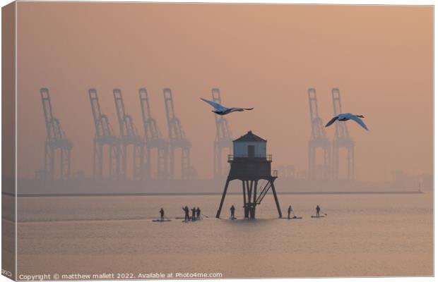 Early Morning Exercise at Dovercourt Canvas Print by matthew  mallett