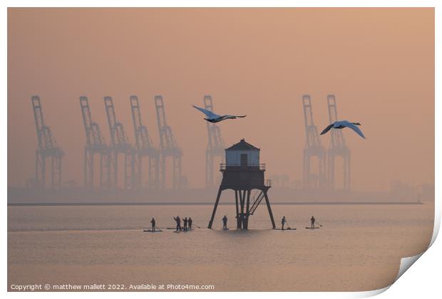 Early Morning Exercise at Dovercourt Print by matthew  mallett