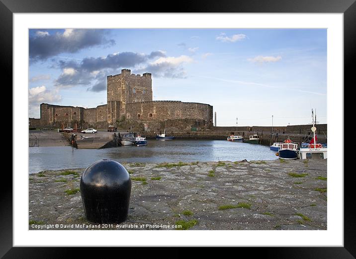 Carrickfergus Castle and historic harbour Framed Mounted Print by David McFarland