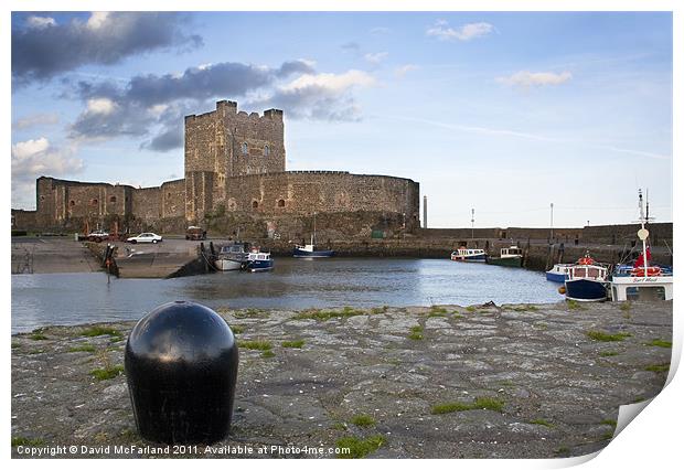 Carrickfergus Castle and historic harbour Print by David McFarland