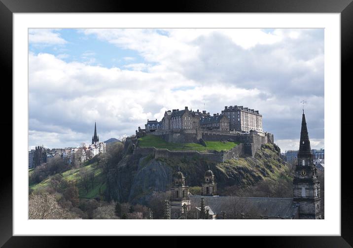 Edinburgh Castle view Framed Mounted Print by Theo Spanellis