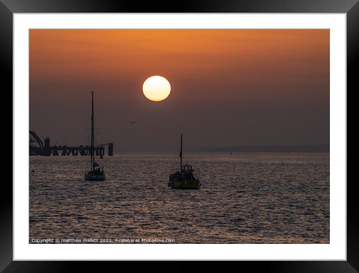 Sunset Moments At Harwich Framed Mounted Print by matthew  mallett