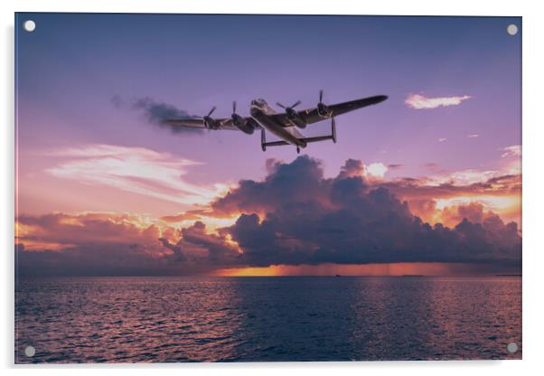 Lancaster over the Sea Acrylic by J Biggadike