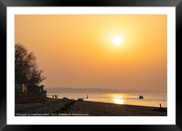 Wrabness Beach Sunset Framed Mounted Print by matthew  mallett
