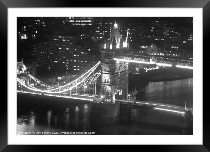Tower Bridge Night Vista            Framed Mounted Print by David Pyatt