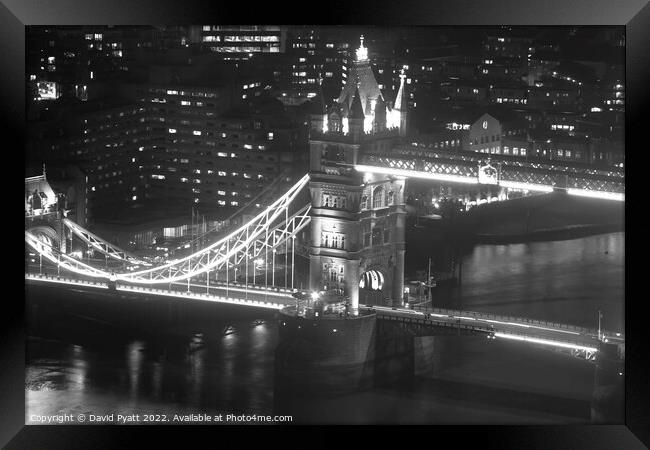Tower Bridge Night Vista            Framed Print by David Pyatt
