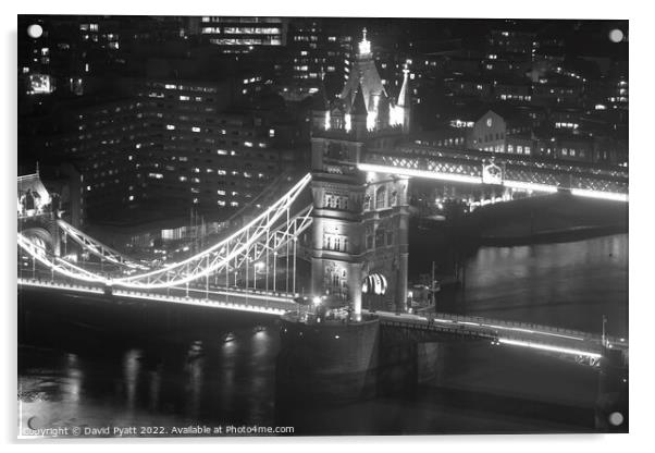 Tower Bridge Night Vista            Acrylic by David Pyatt