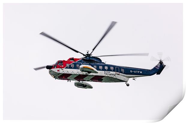 Air Sea Rescue helicopter Print by Gerry Walden LRPS