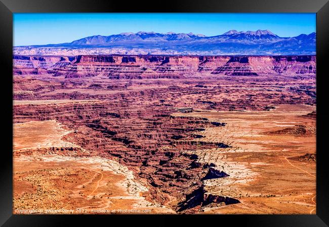Grand View Point Overlook Canyonlands National Park Moab Utah  Framed Print by William Perry