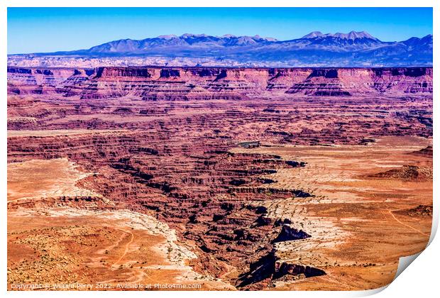 Grand View Point Overlook Canyonlands National Park Moab Utah  Print by William Perry