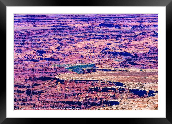 Grand View Point Overlook Canyonlands National Park Moab Utah  Framed Mounted Print by William Perry