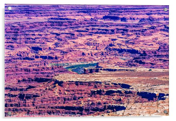 Grand View Point Overlook Canyonlands National Park Moab Utah  Acrylic by William Perry