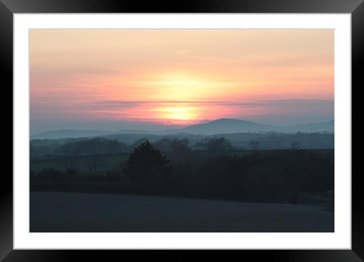 mourne sunset Framed Mounted Print by patrick mcalea