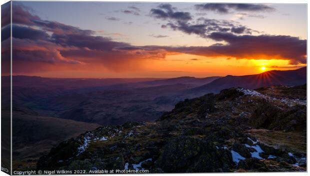 Lake District Sunset Canvas Print by Nigel Wilkins