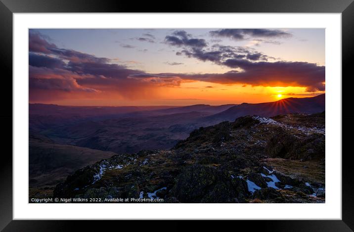 Lake District Sunset Framed Mounted Print by Nigel Wilkins
