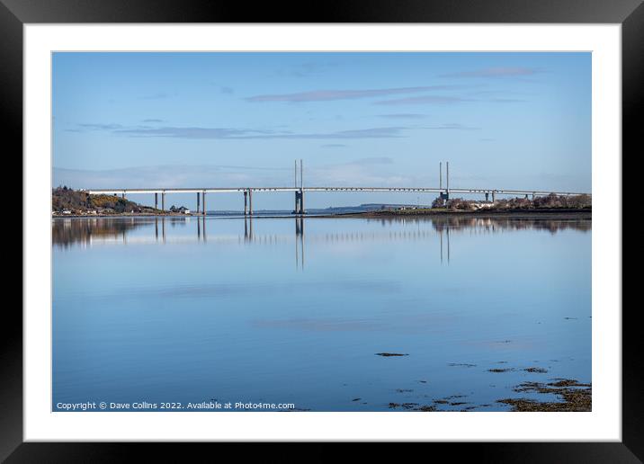 Kessock Bridge reflected in the Beauly Firth, Inverness, Scotland Framed Mounted Print by Dave Collins
