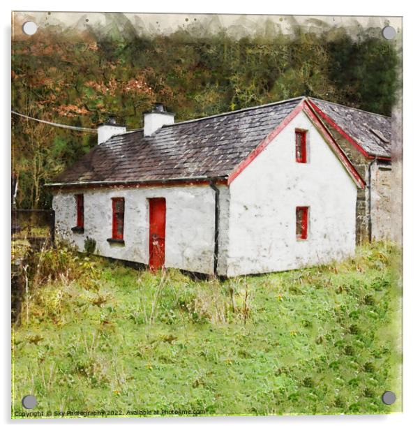 Old Irish Cottage Acrylic by Sky Photography