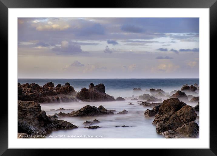 Evening on the Atlantic Ocean - On the north coast of Tenerife Framed Mounted Print by Wilhelm Menze