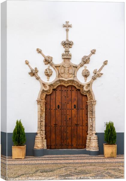 Olivenza Town Hall Entrance Canvas Print by DiFigiano Photography