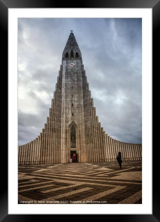 Hallgrimskirkja Church, Reykjavik, Iceland Framed Mounted Print by Peter Greenway