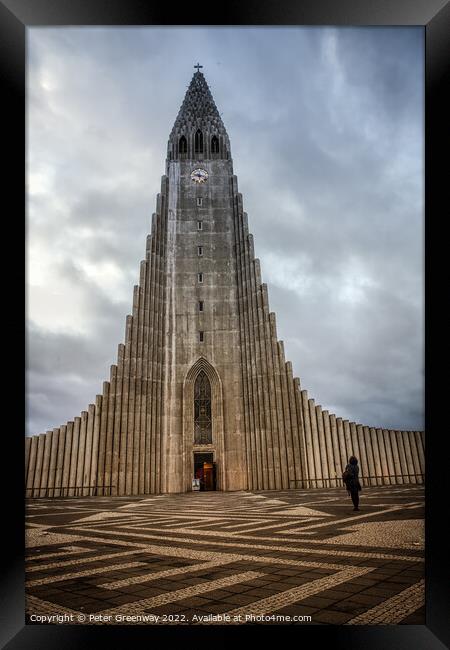 Hallgrimskirkja Church, Reykjavik, Iceland Framed Print by Peter Greenway
