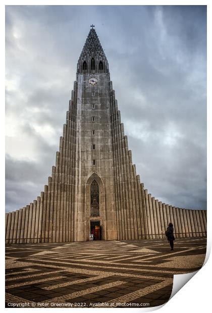 Hallgrimskirkja Church, Reykjavik, Iceland Print by Peter Greenway