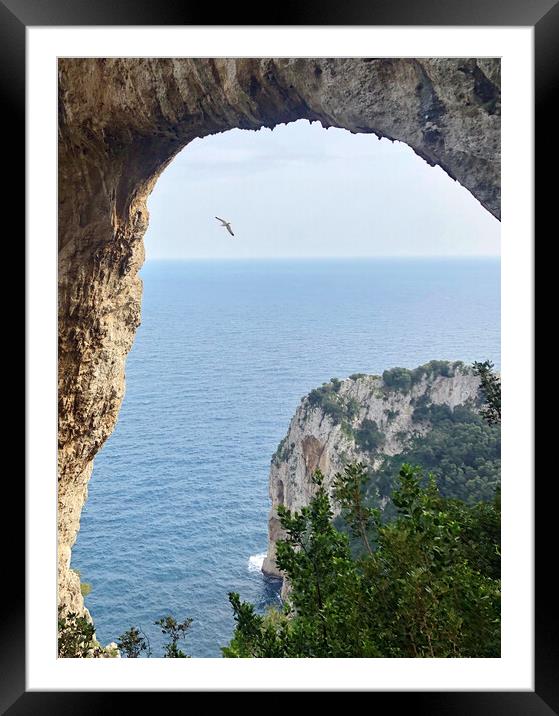 View through the Arco Naturale on Capri Framed Mounted Print by Lensw0rld 