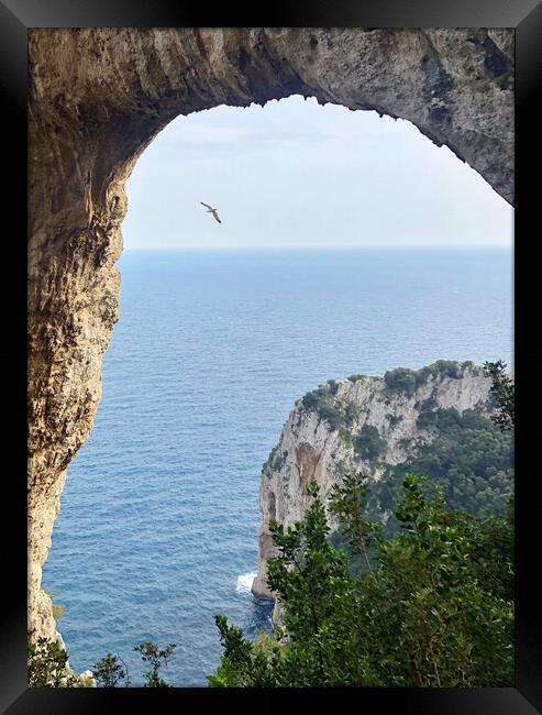 View through the Arco Naturale on Capri Framed Print by Lensw0rld 