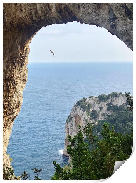 View through the Arco Naturale on Capri Print by Lensw0rld 