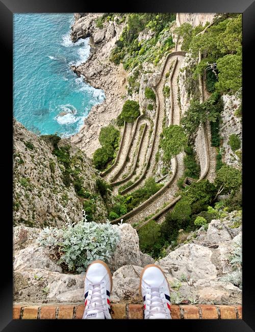 Looking down the cliffs on Capri Framed Print by Lensw0rld 